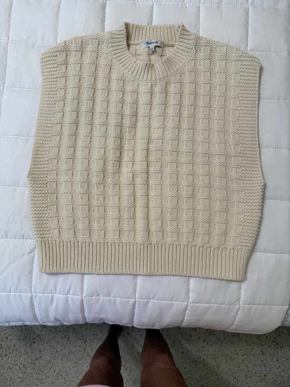 Woman’s Madewell Cream Knit Sweater Vest